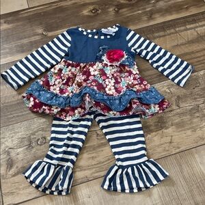 Floral and Striped Kids Matching Set